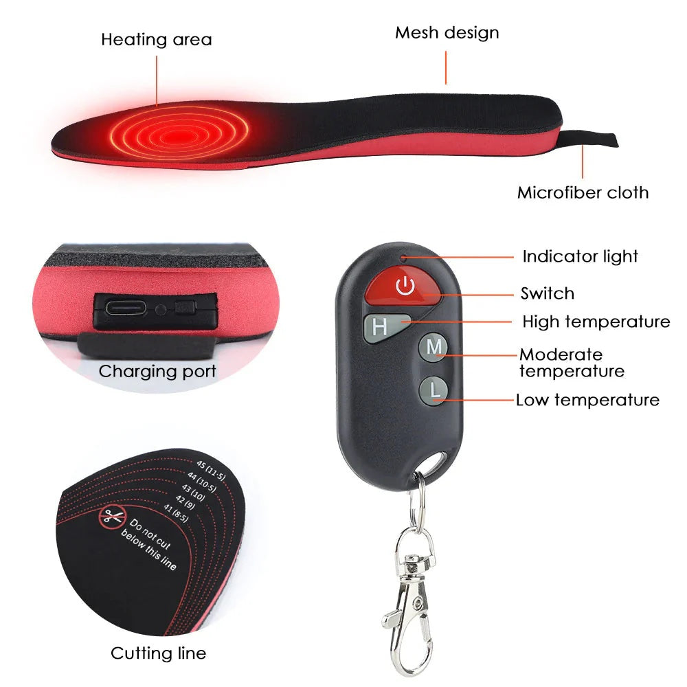 🔥FootEase Wireless Heated Insoles – Rechargeable Pain Soothing Heat for Plantar Fasciitis & Cold Feet